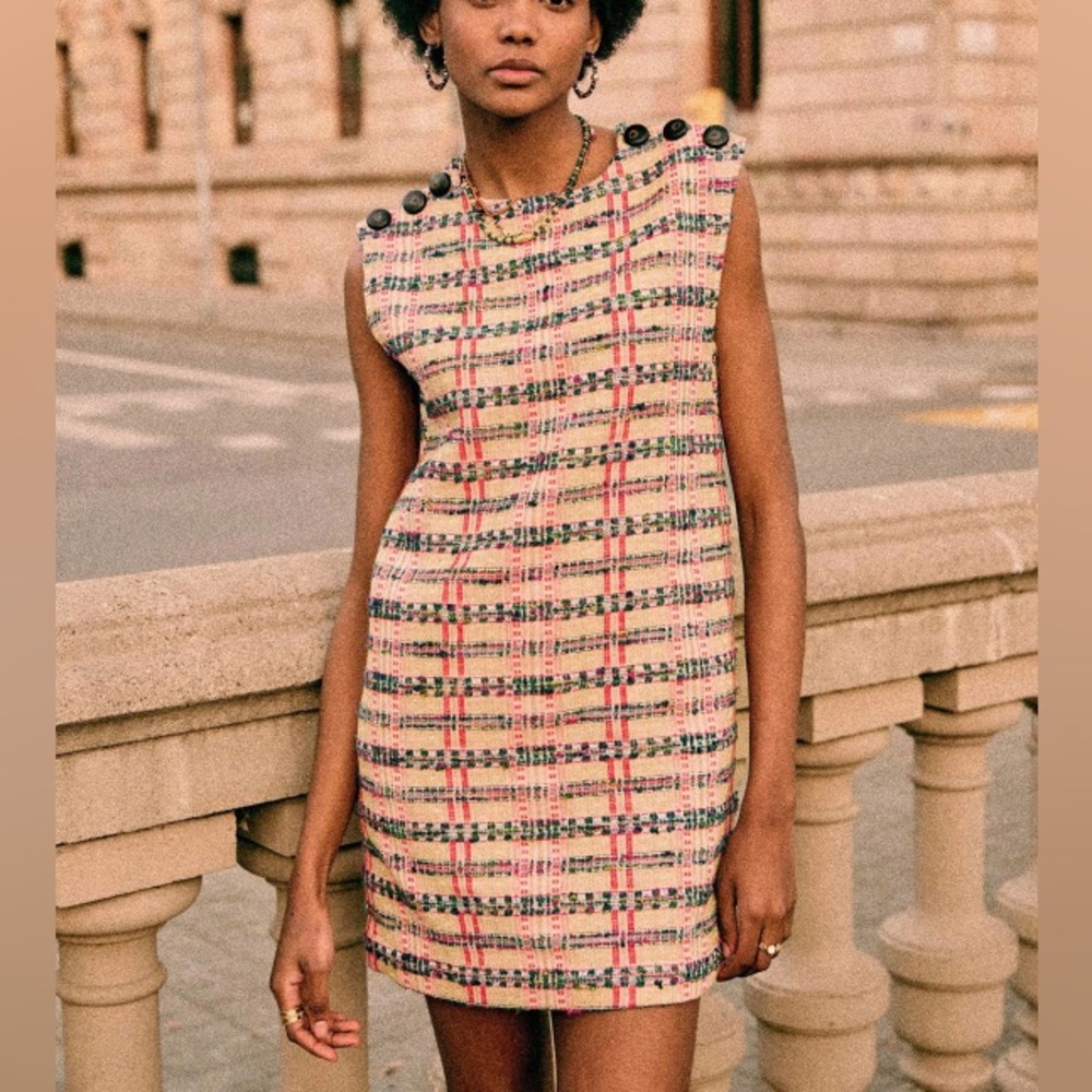 Sezane Multicolor Plaid Dress